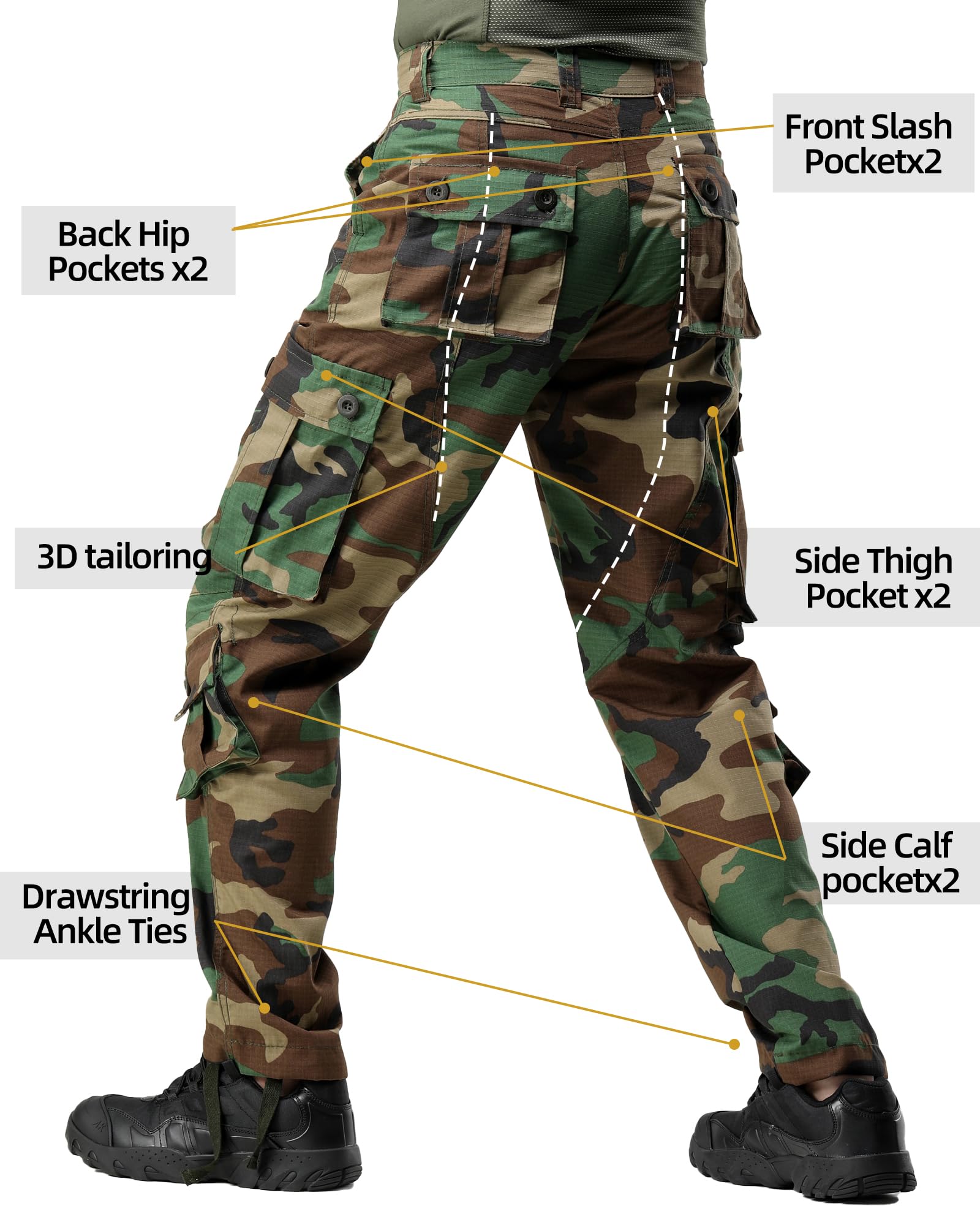AK-TAC Cargo Work Pants multi-pocket detail shows tool-ready storage for trips.