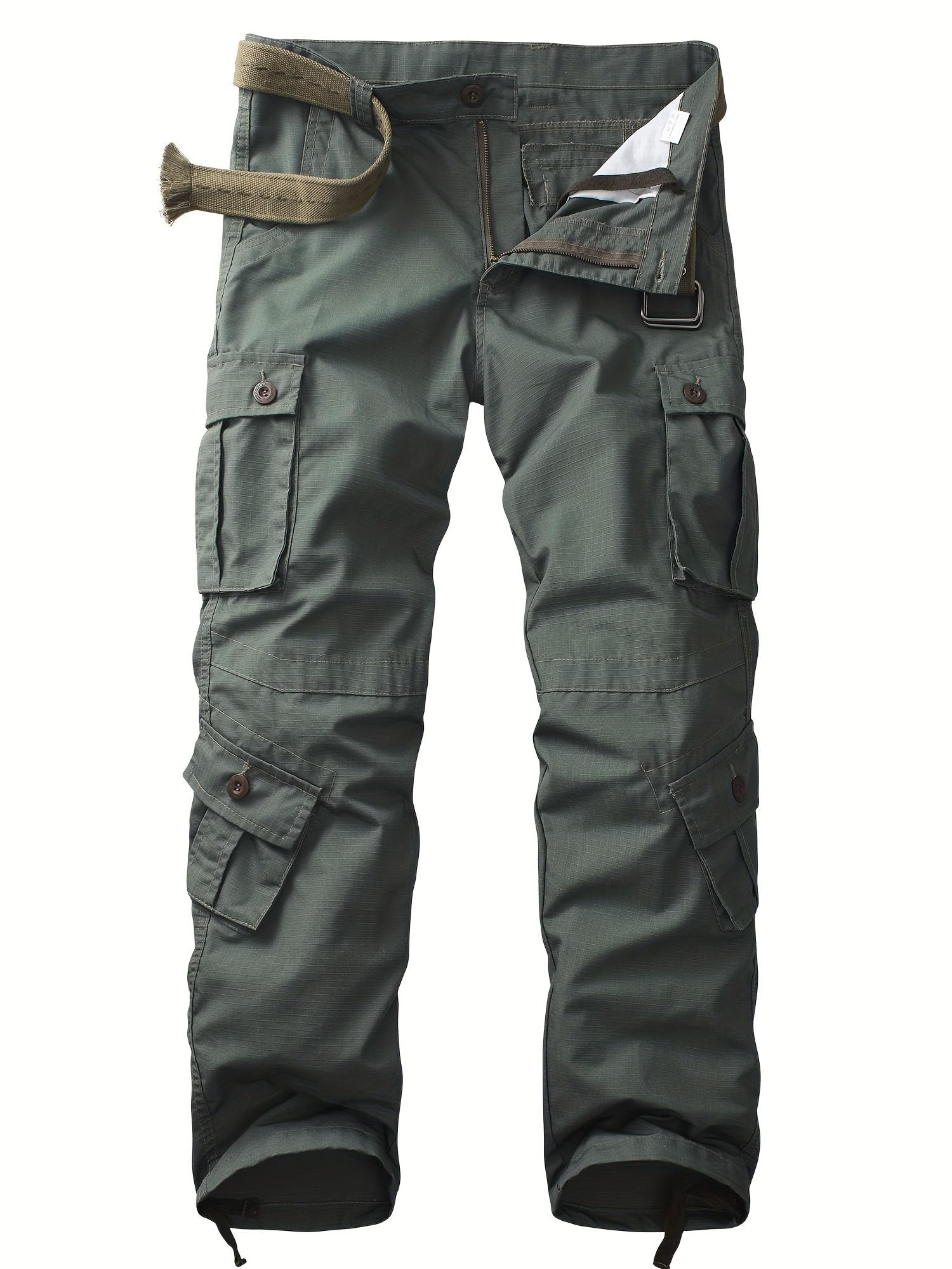 AK-TAC Men's Camo Cargo Pants front view shows rugged ripstop construction for hiking