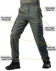 AK-TAC Men's Camo Cargo Pants knee reinforcement detail signals durability on rough trails