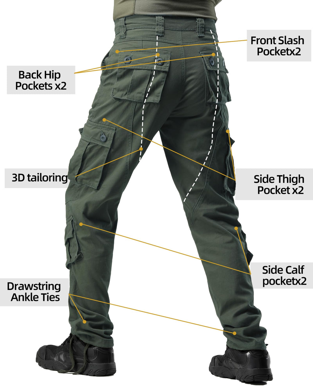 AK-TAC Men's Camo Cargo Pants water-resistant finish offers light moisture protection