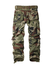 AKARMY cotton casual work pants for women in a versatile camo print.