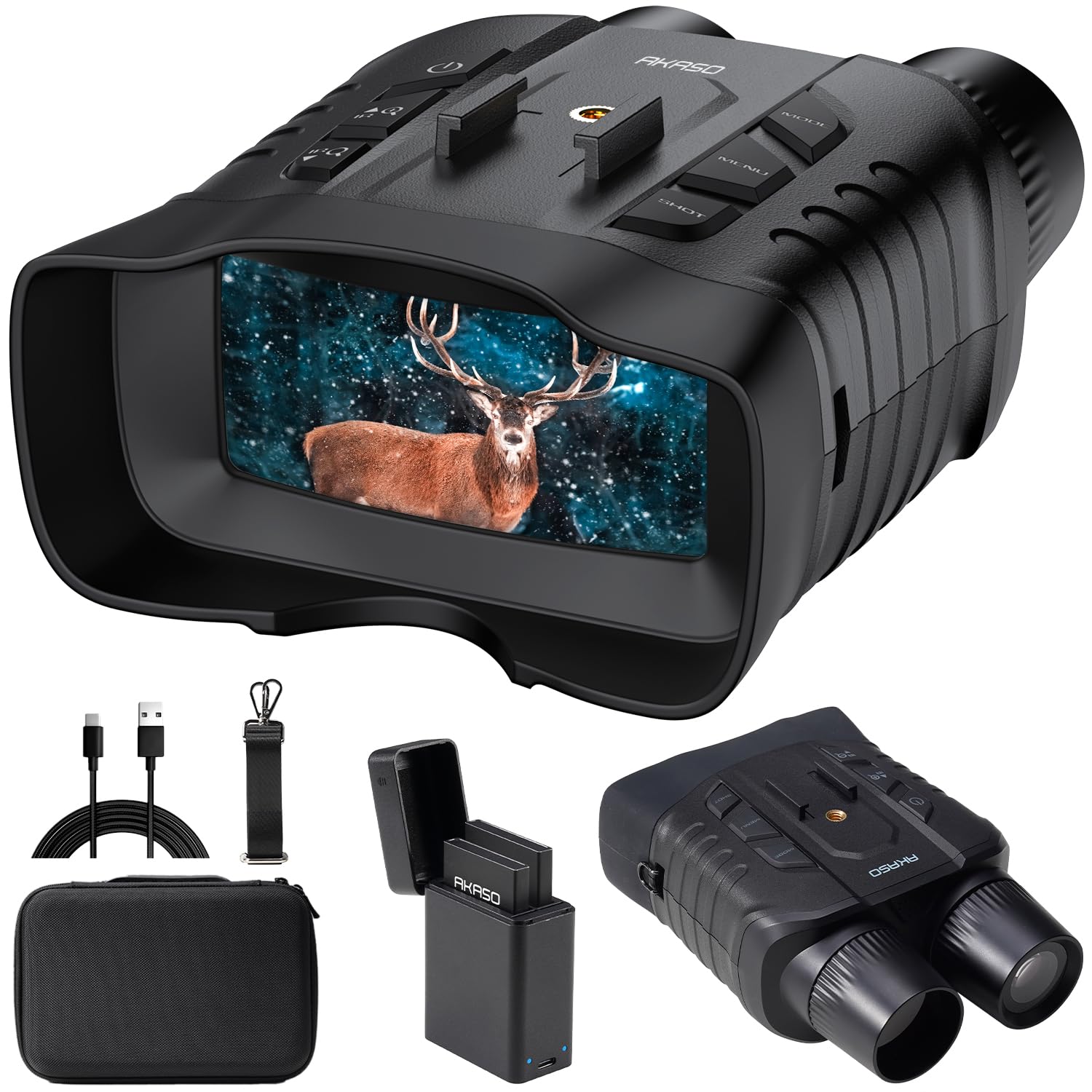 AKASO Seemor-200 front view, compact night vision for outdoor exploration.
