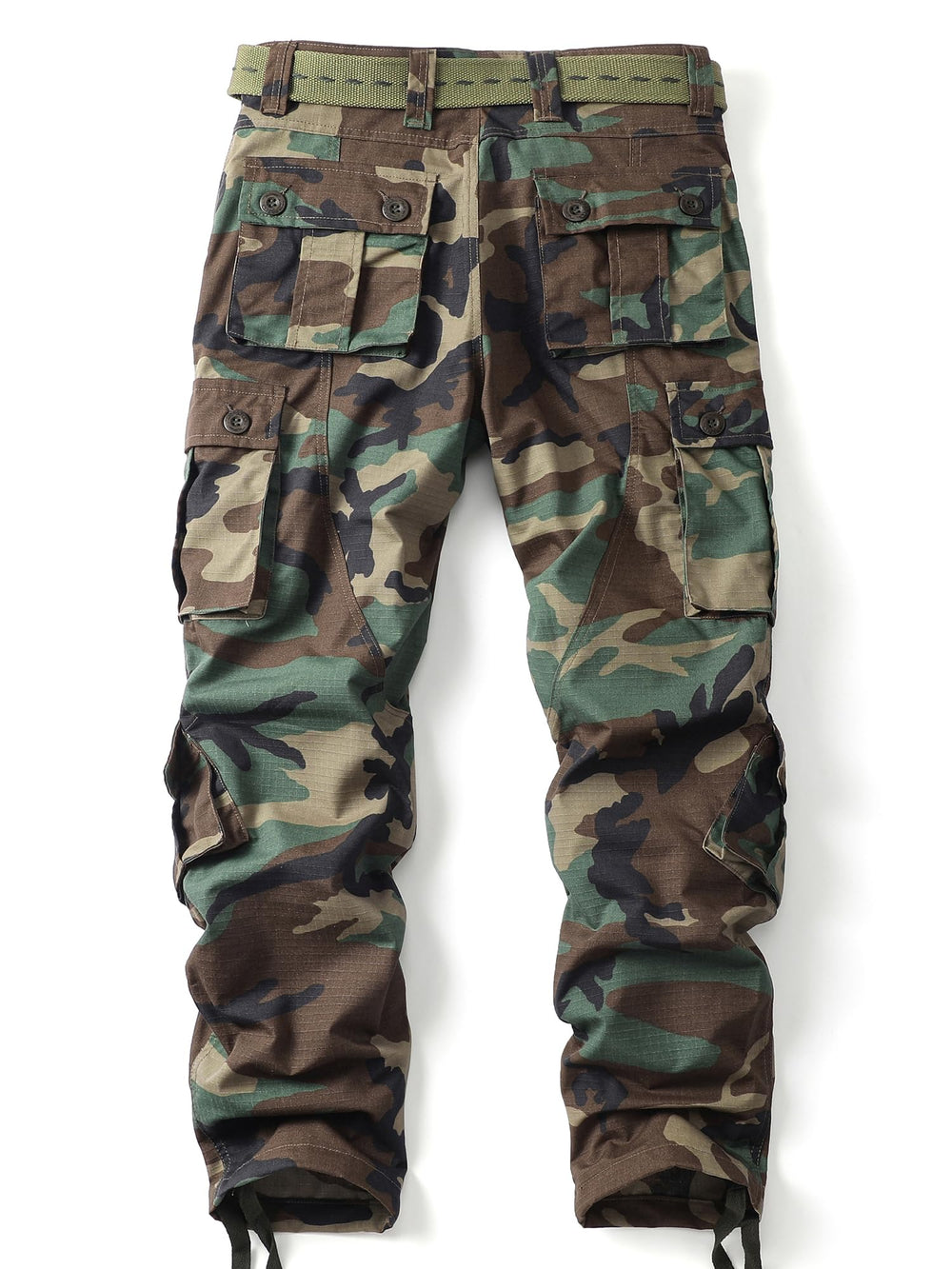 AKHIKING men's camo cargo pants back pocket close-up for secure storage