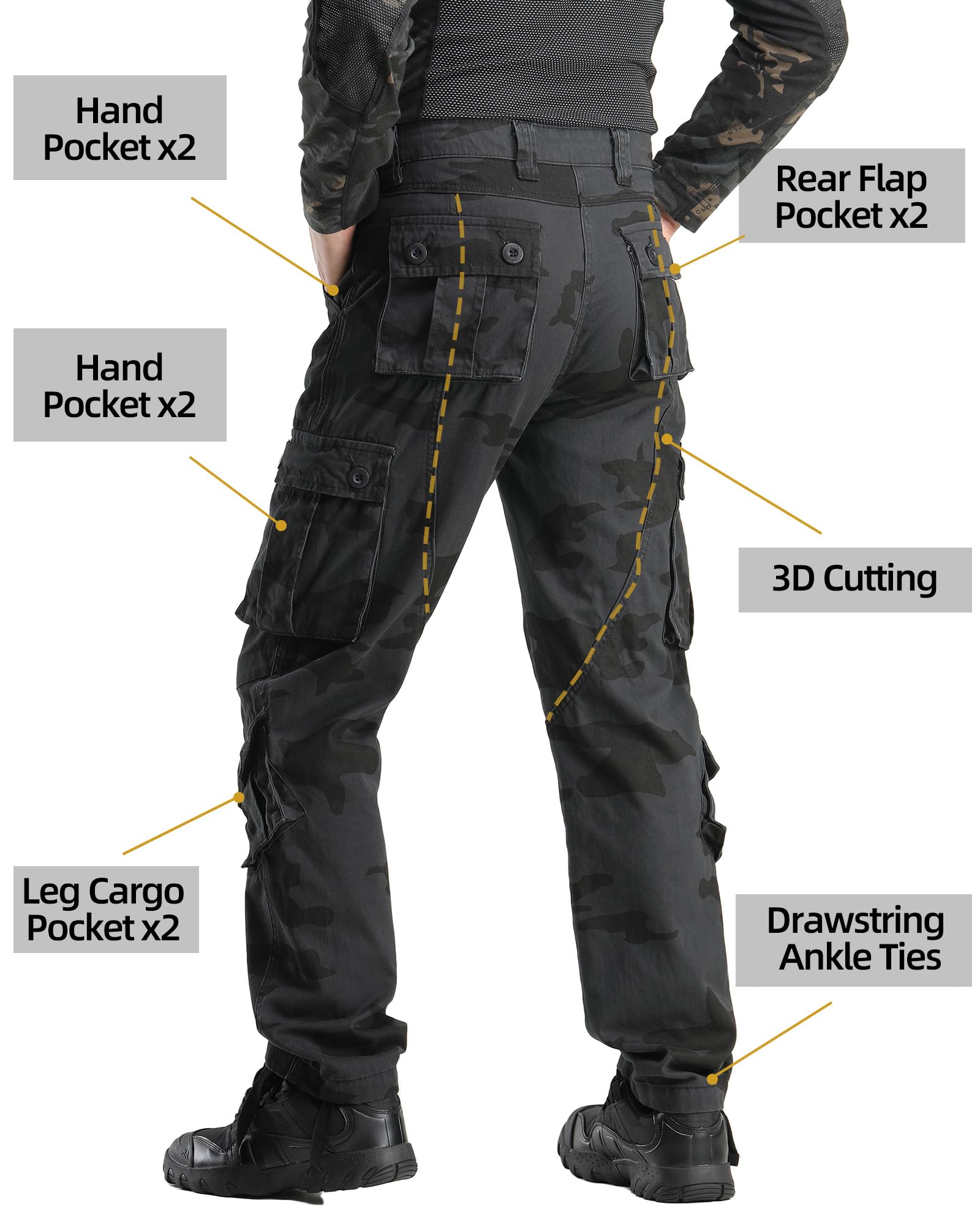 AKHIKING camo pants in e-camo pose for outdoor use.