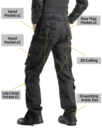 AKHIKING camo pants in e-camo pose for outdoor use.