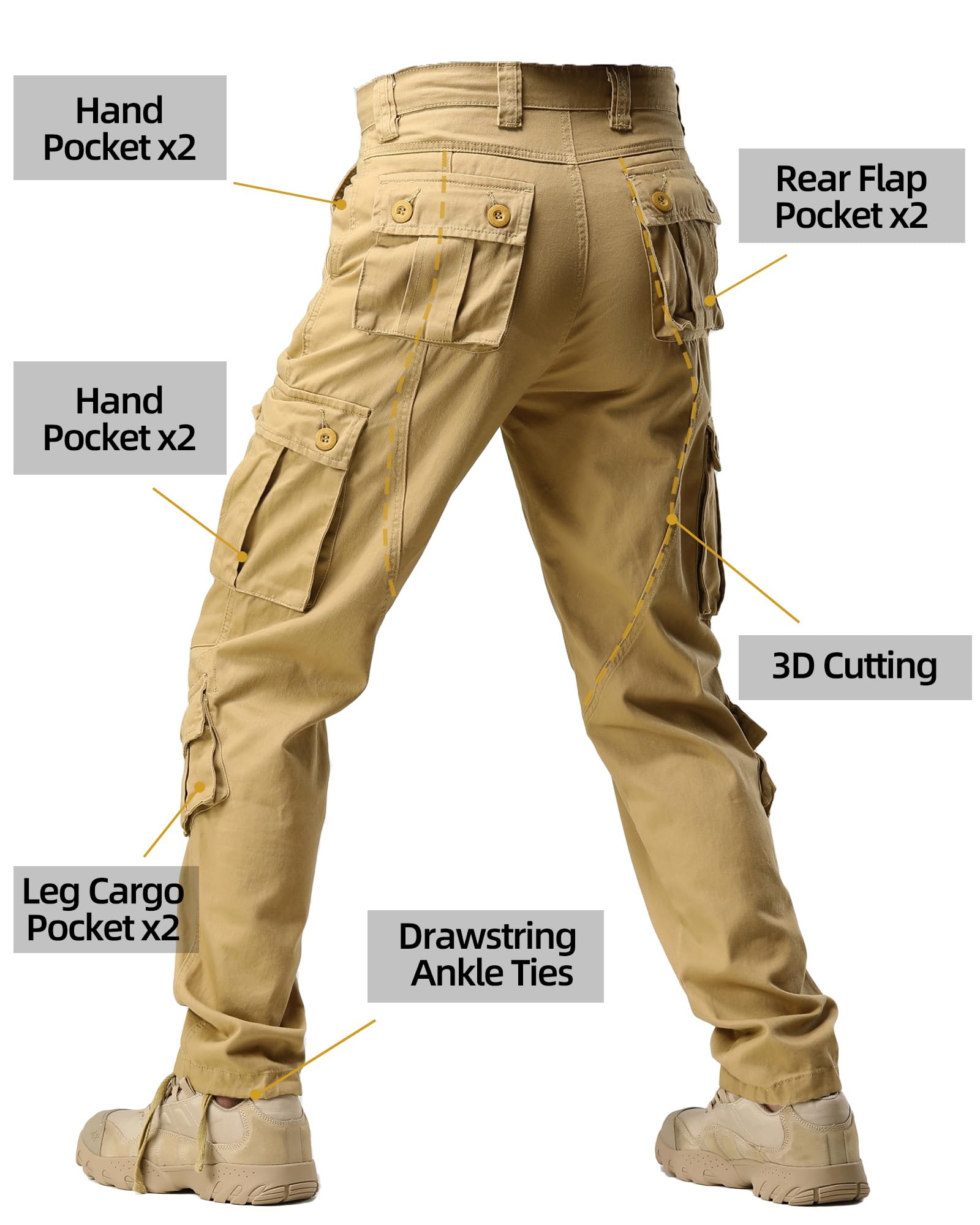 AKHIKING pants hem with drawstring shows adjustable fit for boots and wind protection