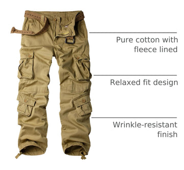 AKHIKING cargo pants large pocket detail for quick-access tools outdoors