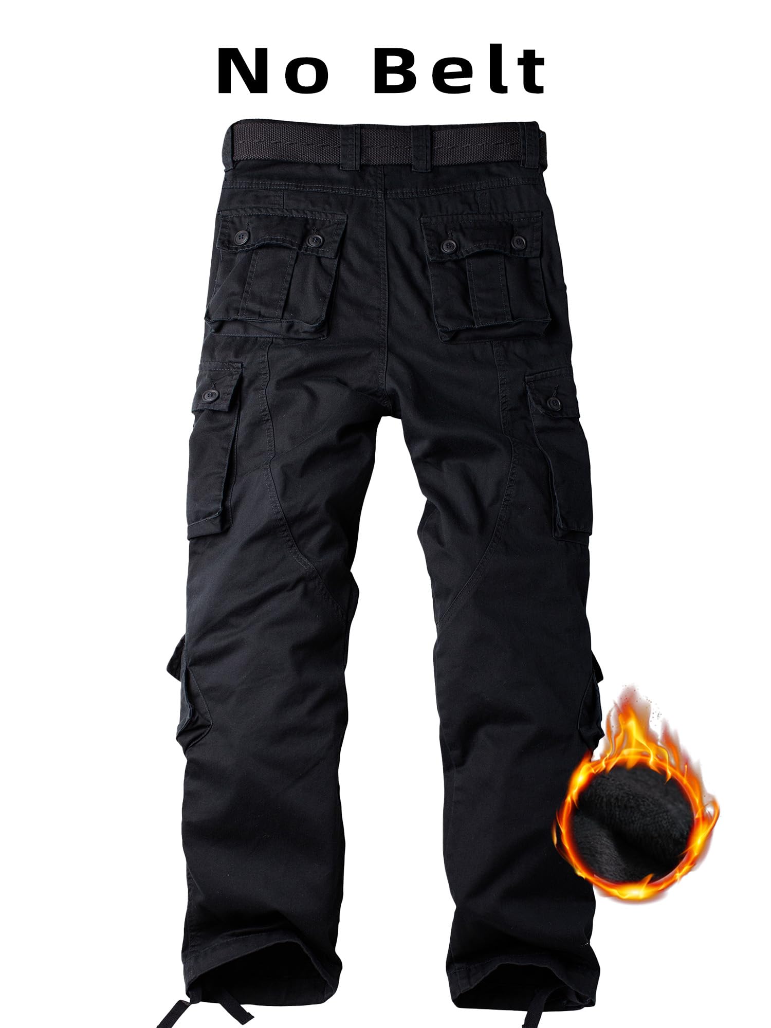 AKHIKING fleece-lined cargo pants side pocket detail highlights storage accessibility.