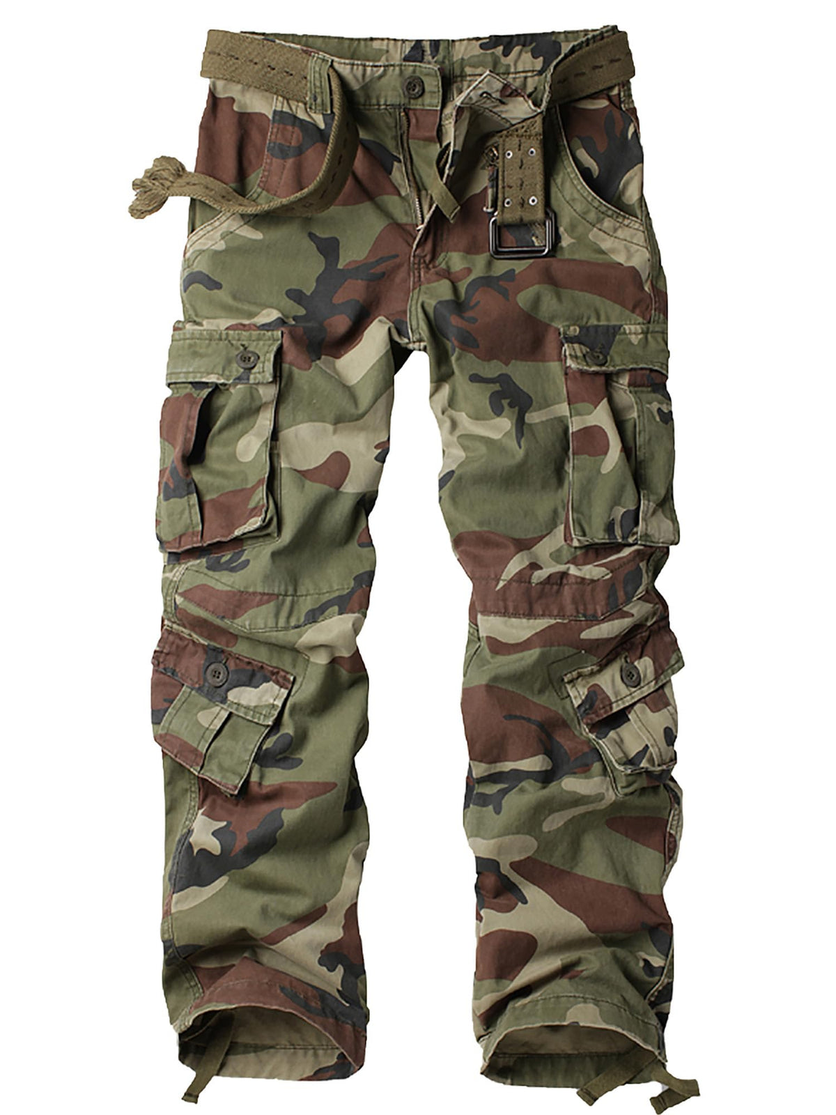 AKHIKING Men's fleece-lined hiking pants front view highlighting warmth for chilly mornings.