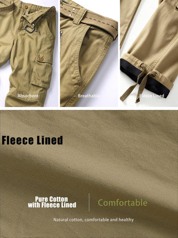 AKHIKING material closeup highlighting breathable cotton with fleece lining.
