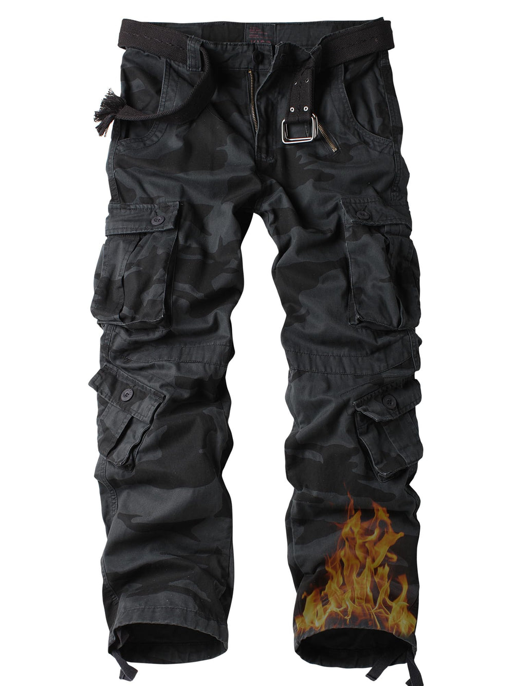 AKHIKING men's fleece-lined pants, front view, for all-day hiking comfort.