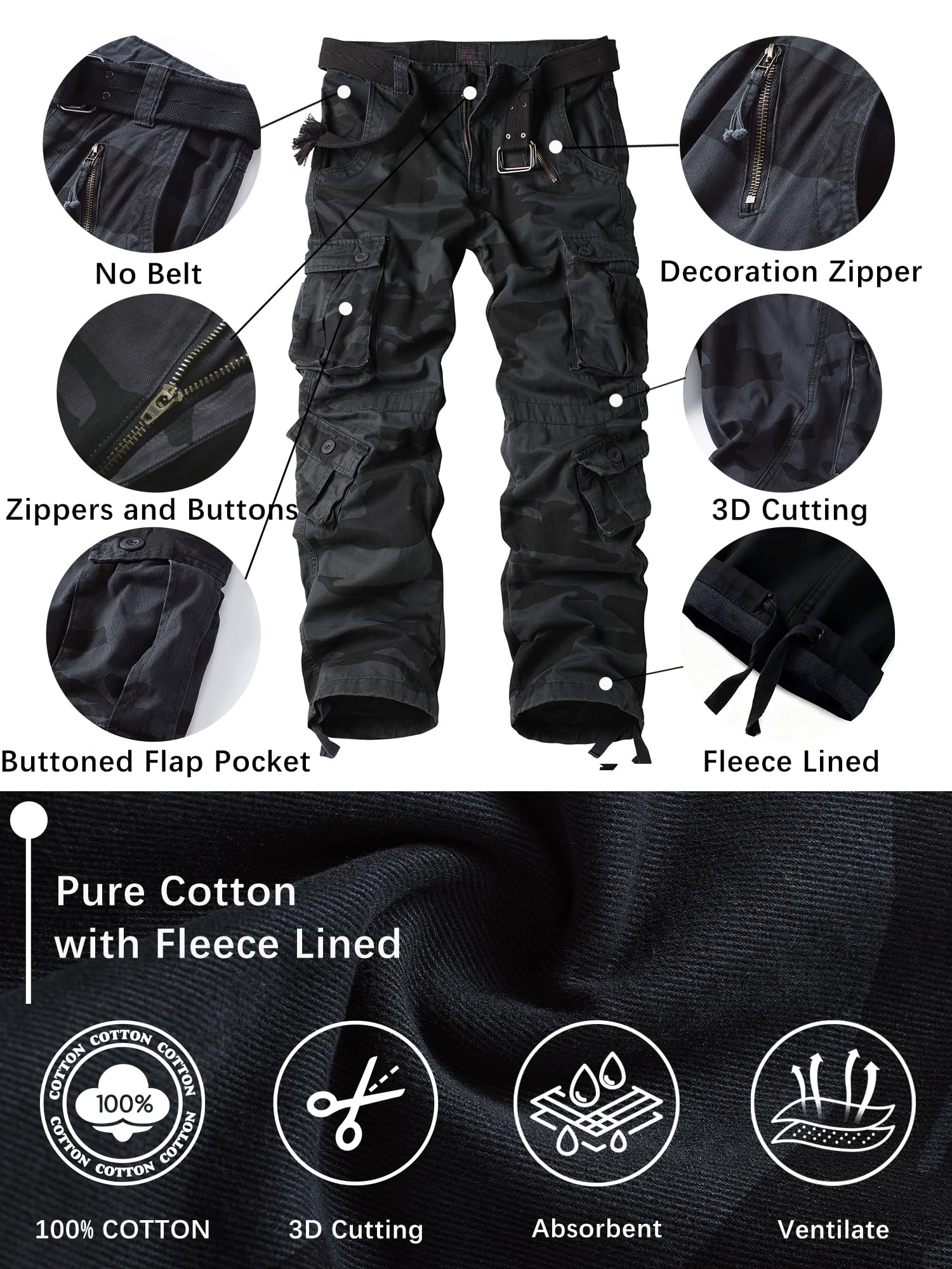 AKHIKING pants with adjustable hem drawstring for wind protection.