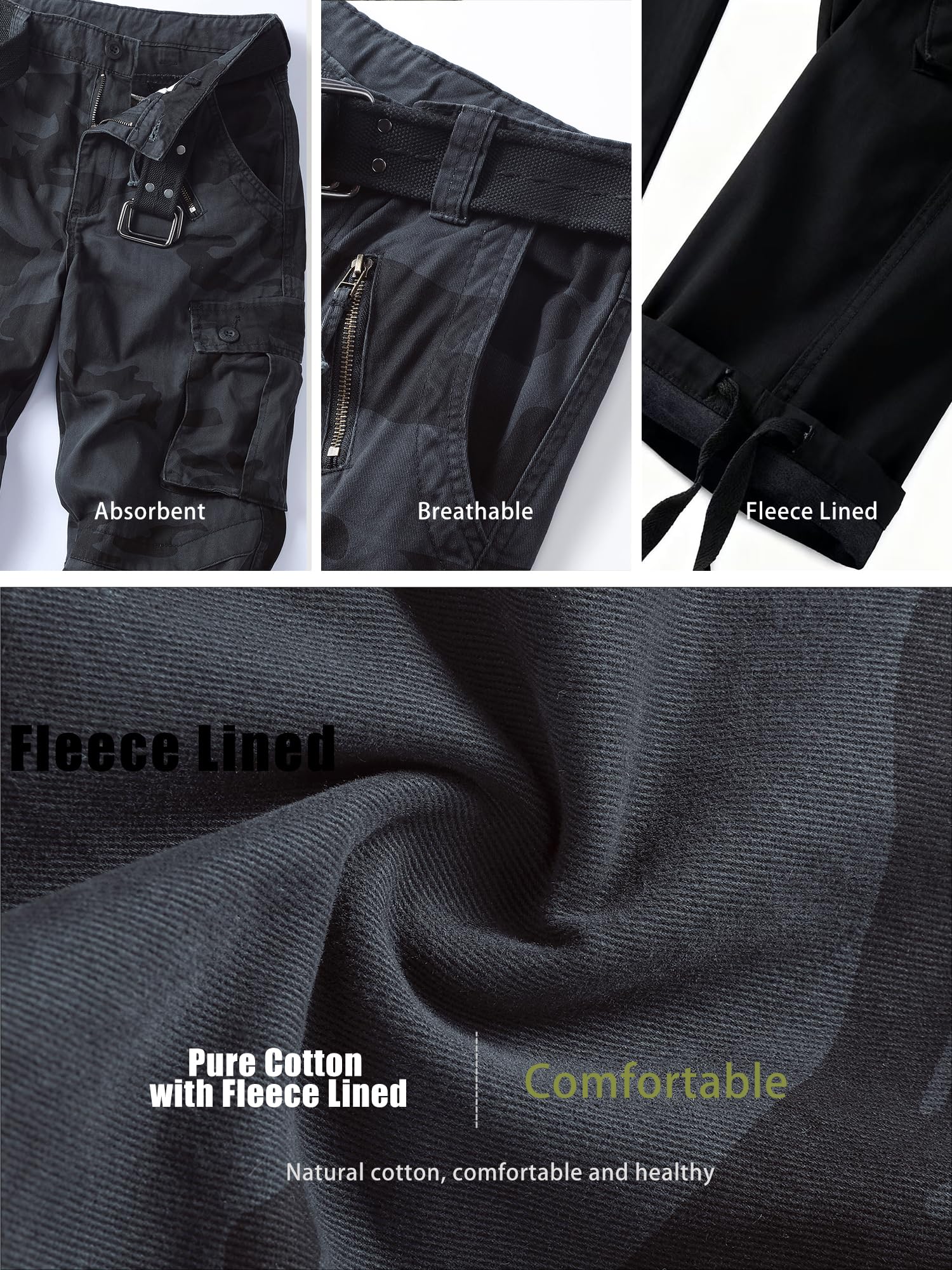 AKHIKING fleece-lined fabric provides breathability and wrinkle resistance.