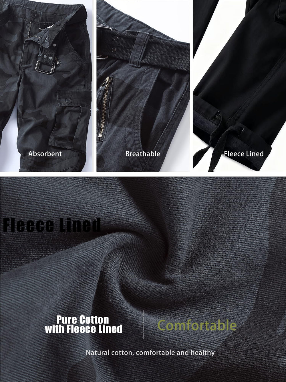 AKHIKING fleece-lined fabric provides breathability and wrinkle resistance.