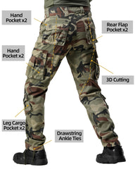 AKHIKING Men's ripstop cargo pants back pocket showing rugged storage capability.
