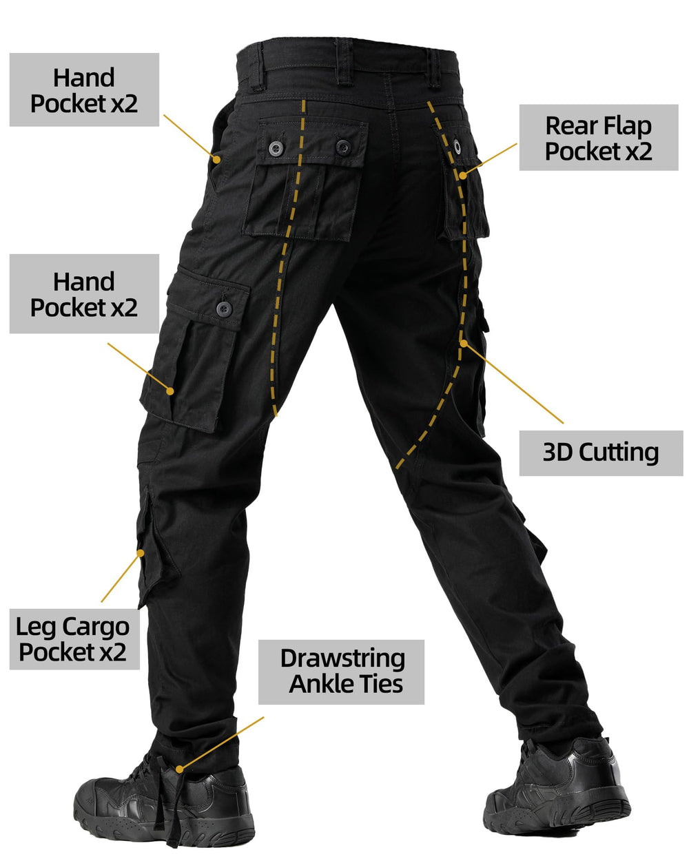 AKHIKING pants back pockets secure items on the move.