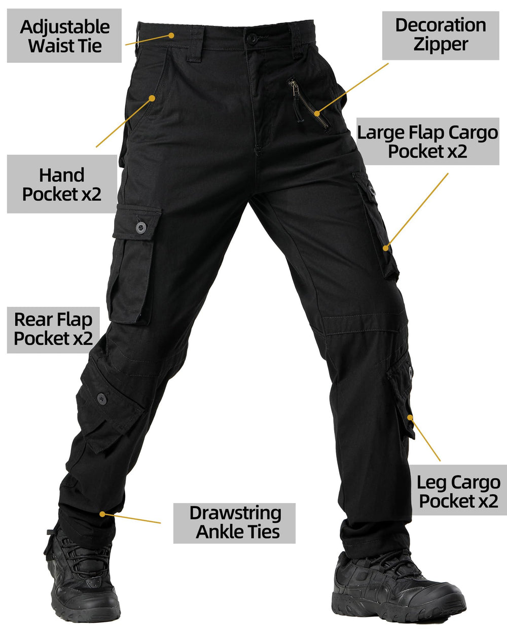 AKHIKING pants drawstring hem adjust to boots, sealing wind during hikes.
