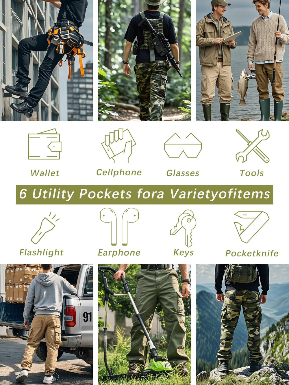 AKHIKING relaxed-fit cargo pants delivering comfortable fit at seat and thigh