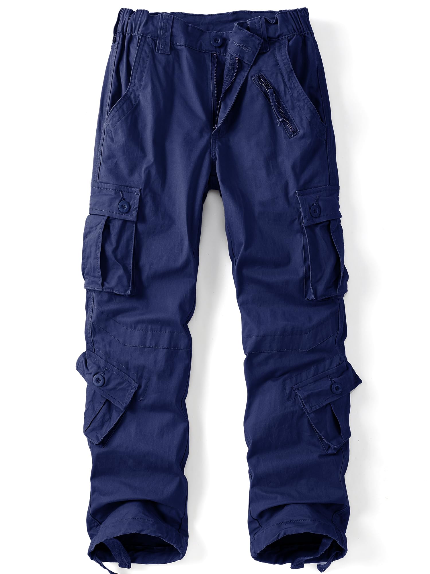 Akhiking Women's Cargo Pants blue full view showing 8-pocket design for outdoor use