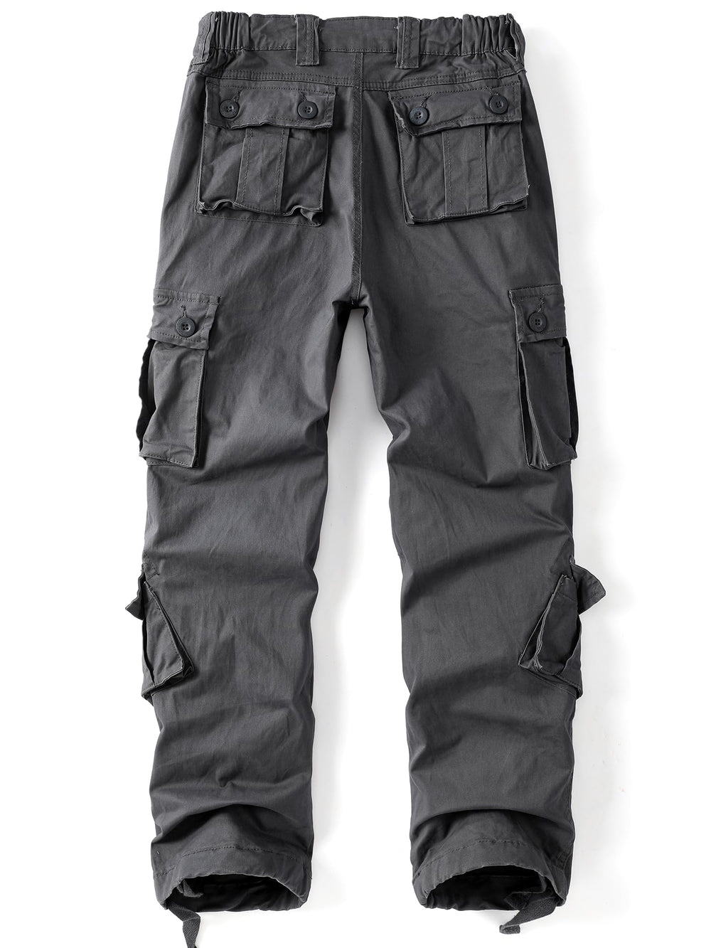 AKHIKING women's cargo pants gray back view showing secure rear pockets and fit