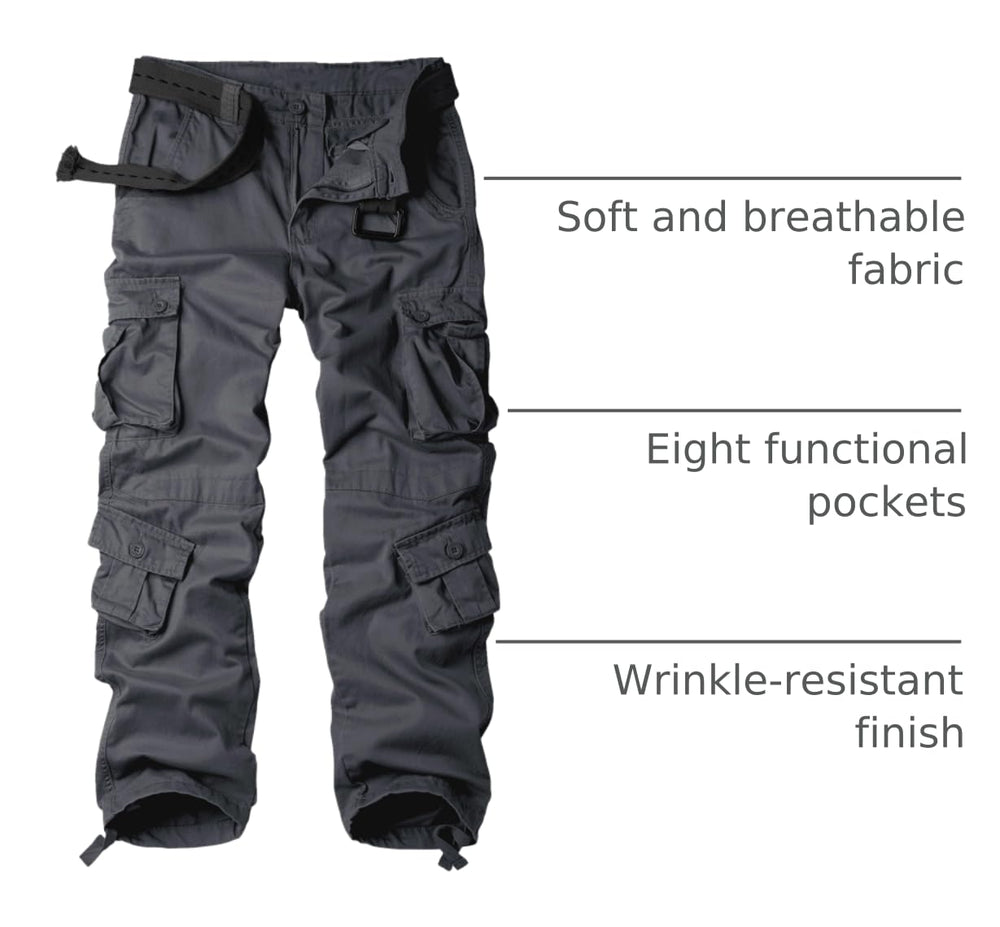 AKHIKING women's cargo pants gray wrinkle-resistant fabric keeps you presentable