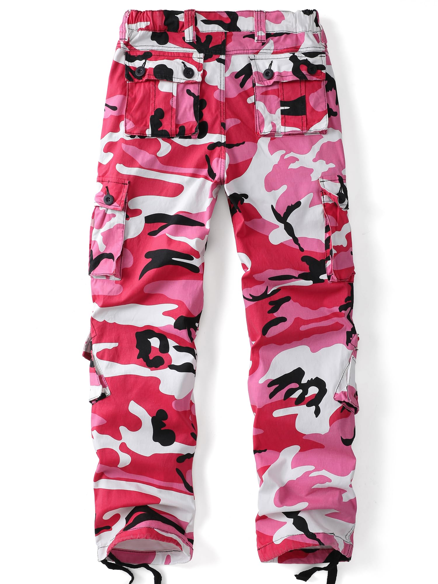 AKHIKING women's cargo pants pink camo pocket layout highlights eight-pocket versatility