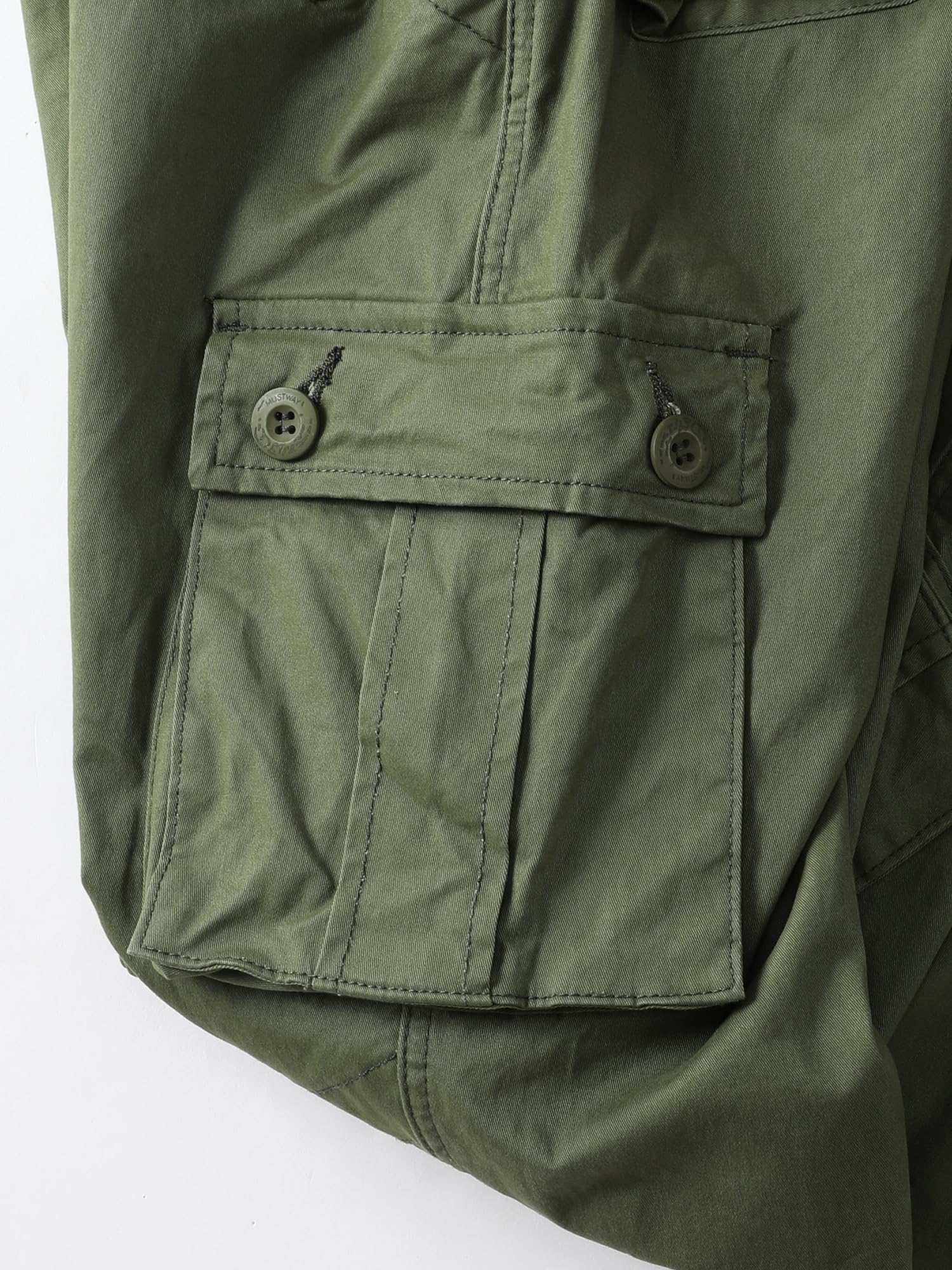 AKHIKING women's cargo pants side-hem green with adjustable drawstring for wind protection