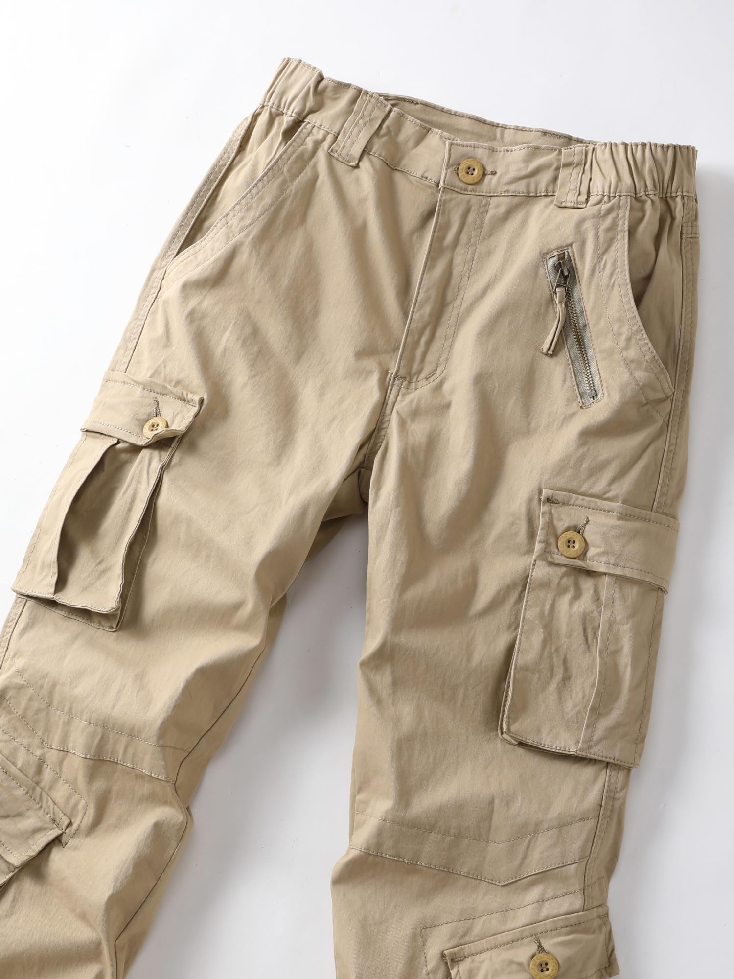 AKHIKING Women's Cargo Pants drawstring waist for customizable comfort.