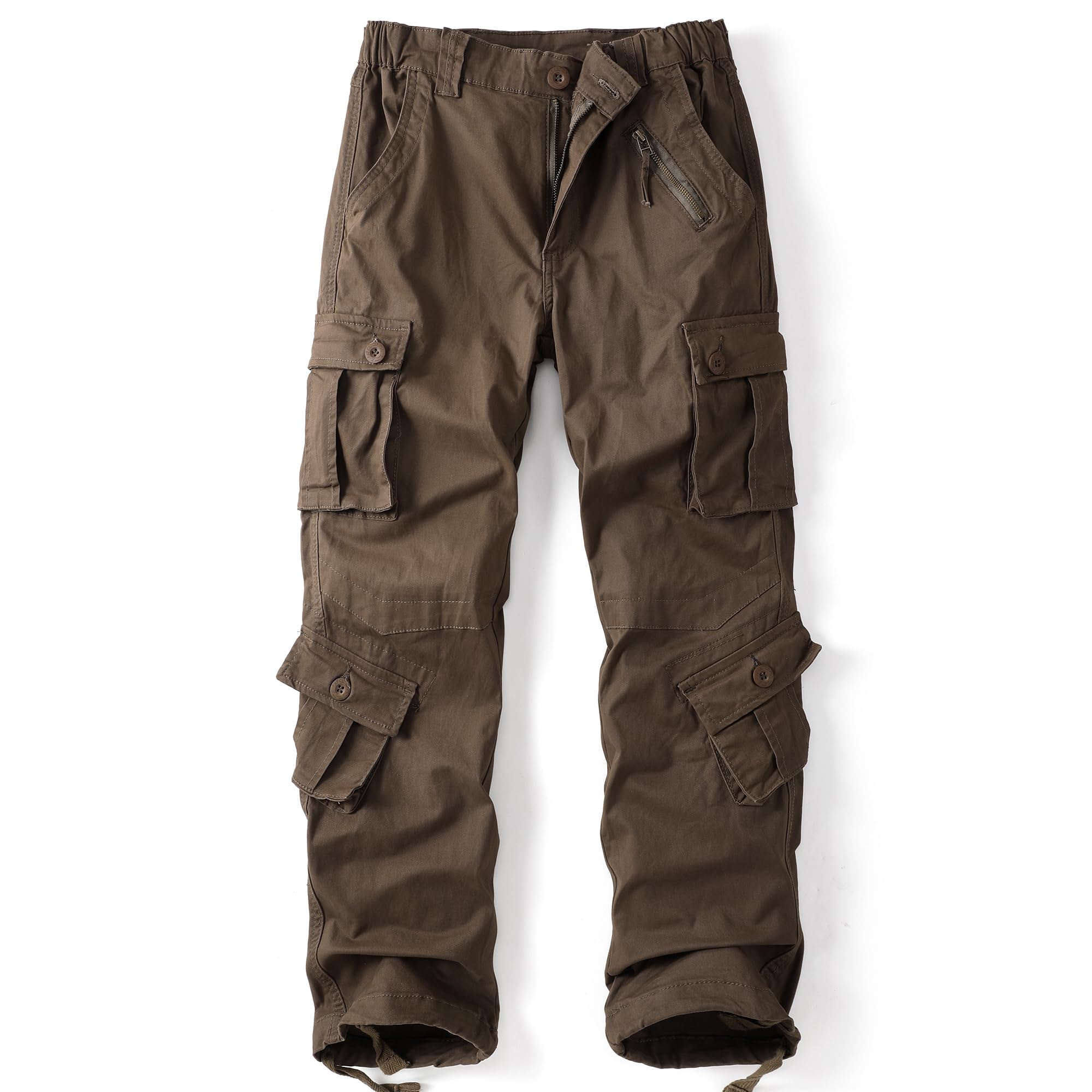 AKHIKING women's cargo pants front view with eight pockets for organized outdoor gear.