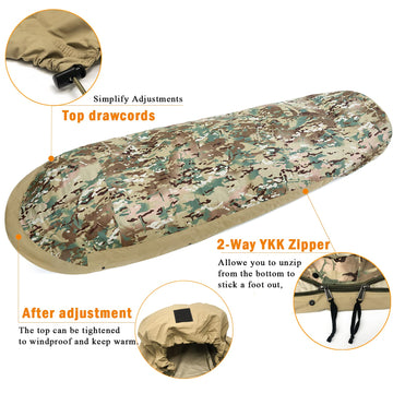Akmax.cn bivy cover mummy compatibility fits various mummy sleeping bags indoors or outdoors