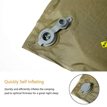 Akmax MT camp mat demonstrates ALICE pack compatibility with the external frame.