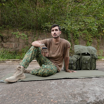Akmax MT camp mat packed size stored in a small pouch emphasizes portability.