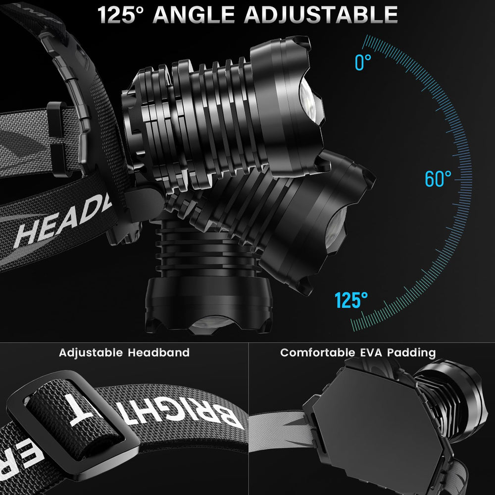 AKNEAR headlamp military aluminum body for rugged durability