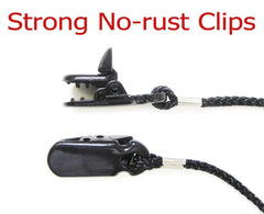 AKOAK clip and cord system offers sturdy grip.