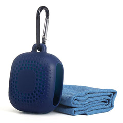 AKOAK outdoor quick-dry towel with silicone box for portable protection on the go.