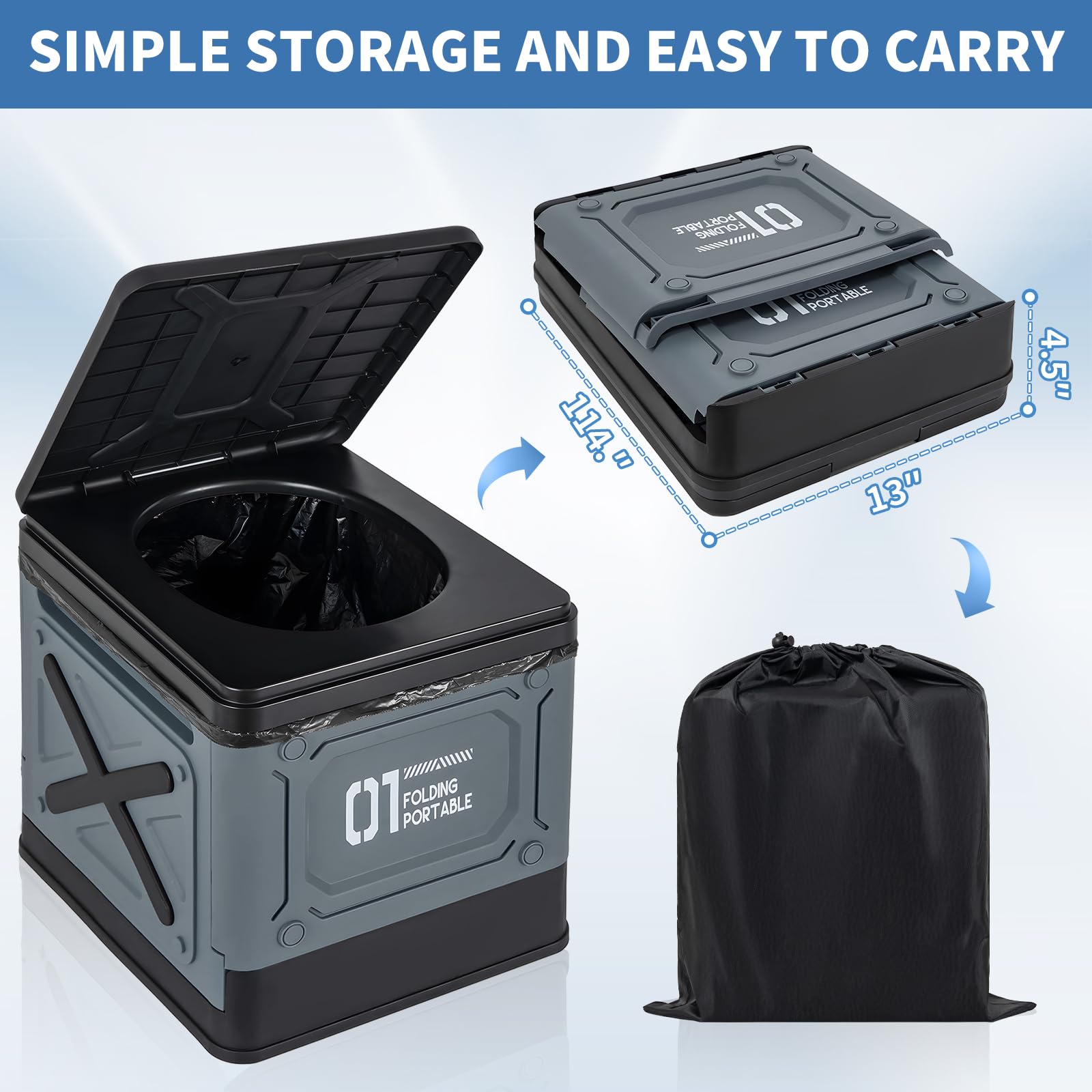AKOZLIN compact foldable design for easy transport and storage.