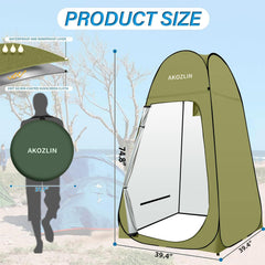 AKOZLIN privacy tent with windows improving airflow during changing.