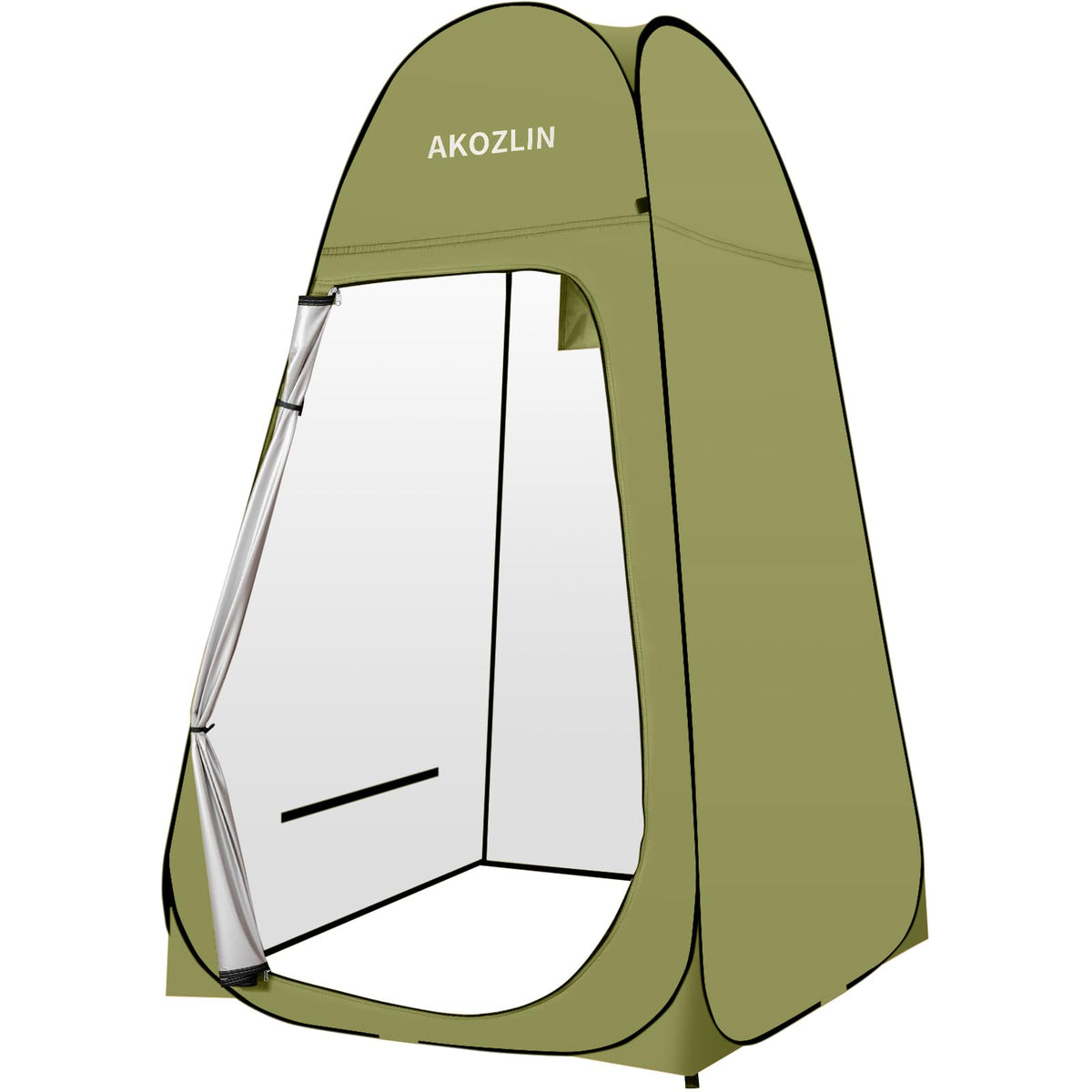 AKOZLIN pop-up shower tent setup for quick privacy at outdoor events.