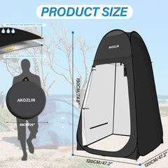 AKOZLIN portable pop-up shower tent ventilation windows for breathable outdoor privacy.