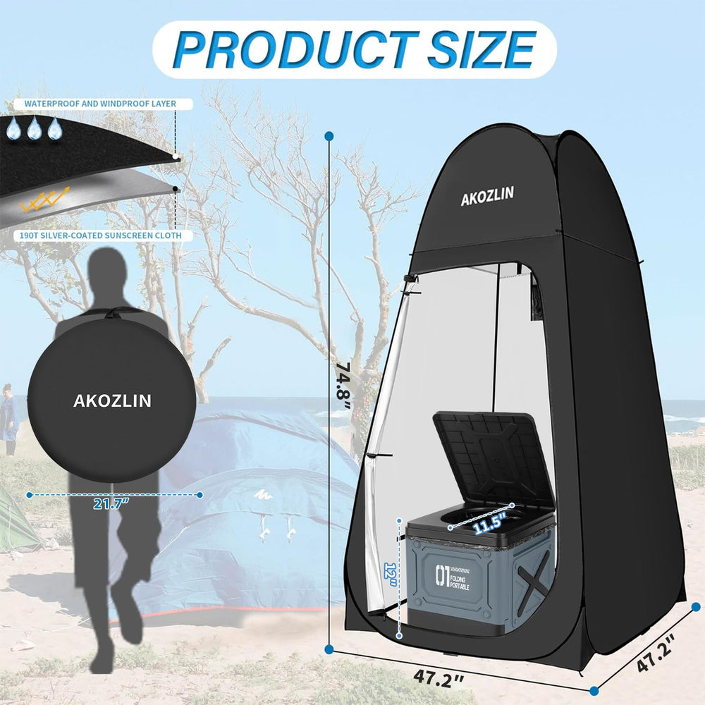 AKOZLIN privacy tent with ventilation windows for breathable comfort.