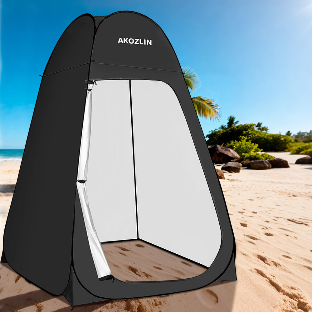 AKOZLIN privacy pop-up tent used at the beach for changing before sunset photos