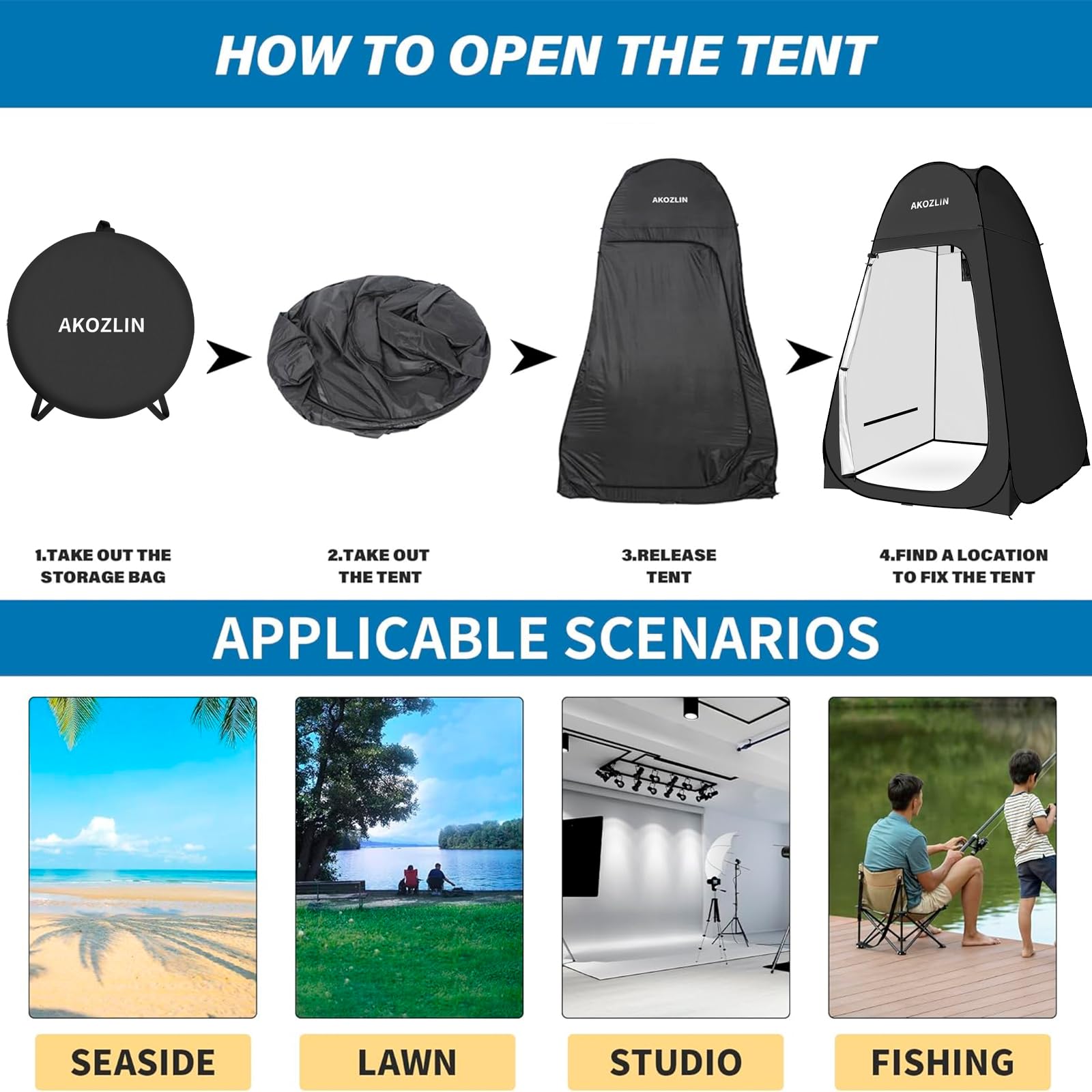 AKOZLIN tear-resistant 190T polyester design withstands outdoor use