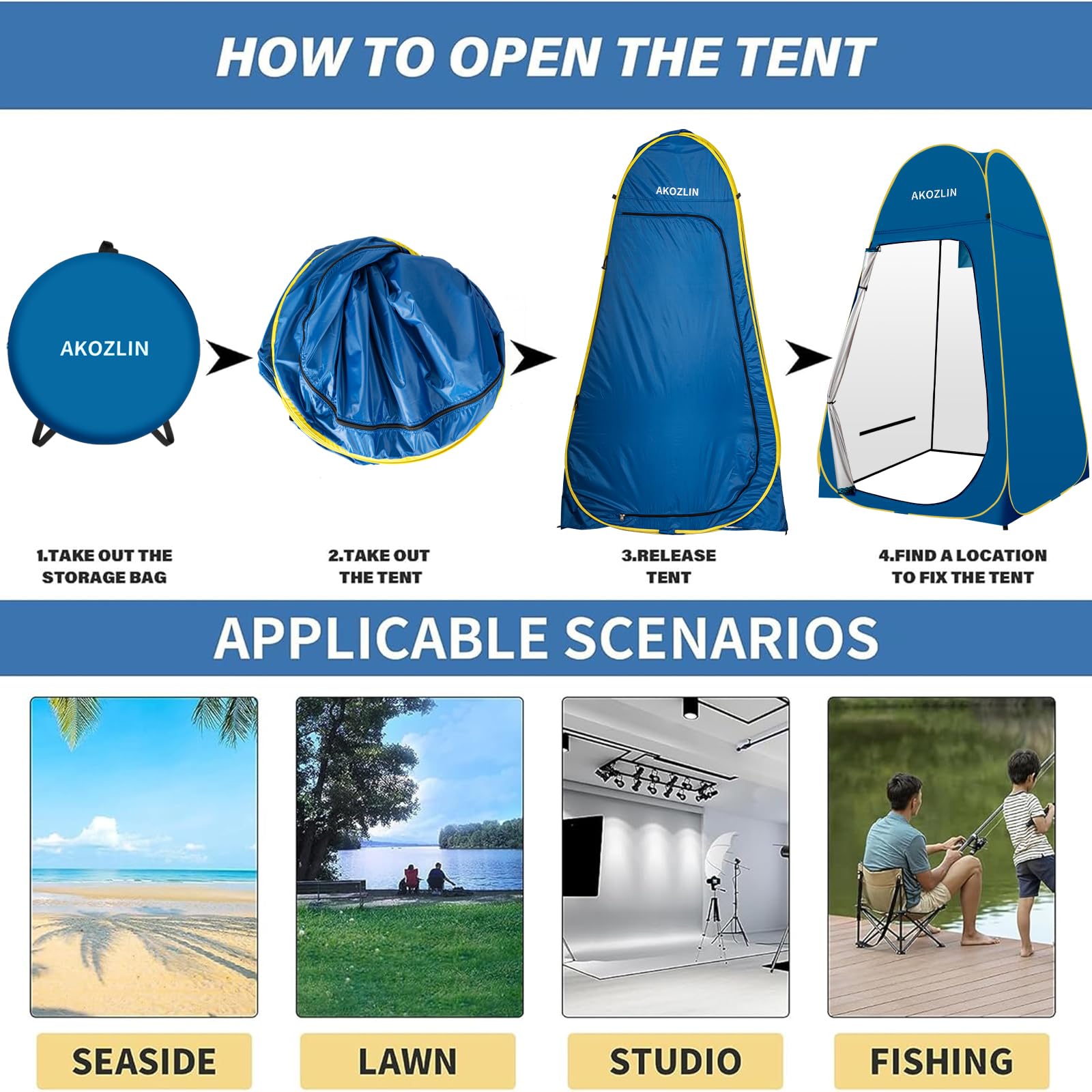 AKOZLIN upf-50-waterproof-material provides sun and water protection during outdoor use.