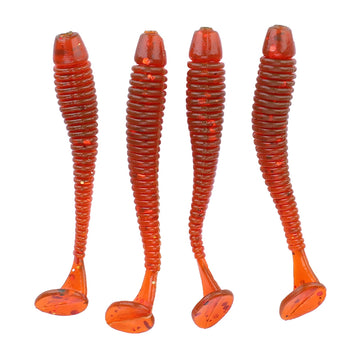 Akozon red 5cm soft lure with lifelike action for versatile freshwater and saltwater use.