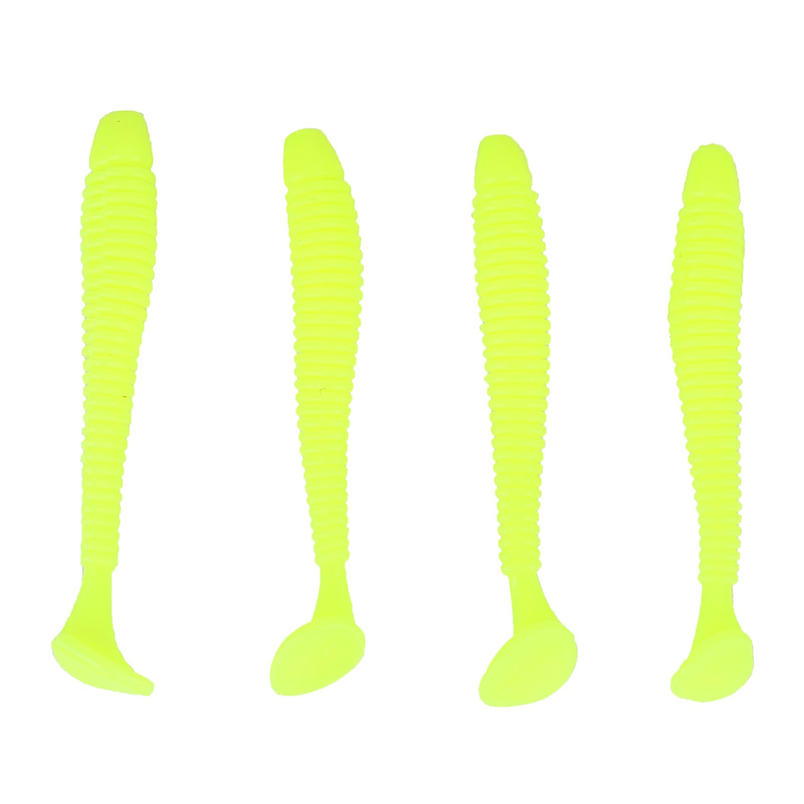 Akozon fishing soft lures 50pcs yellow packshot, compact set for versatile shore and boat fishing.