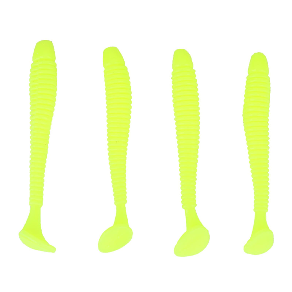 Akozon fishing soft lures 50pcs yellow packshot, compact set for versatile shore and boat fishing.