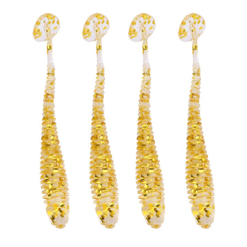 Akozon Fishing Soft Lures 50pcs Gold Pack; versatile lure for freshwater and saltwater outings.