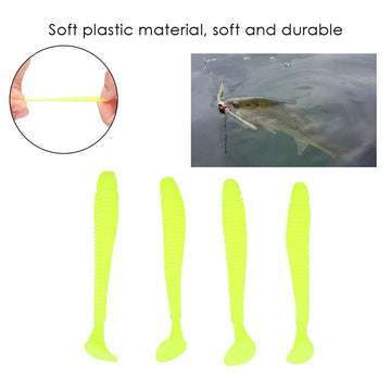 Akozon soft-plastic lures, lifelike swim action, closeup highlights natural movement to attract fish.