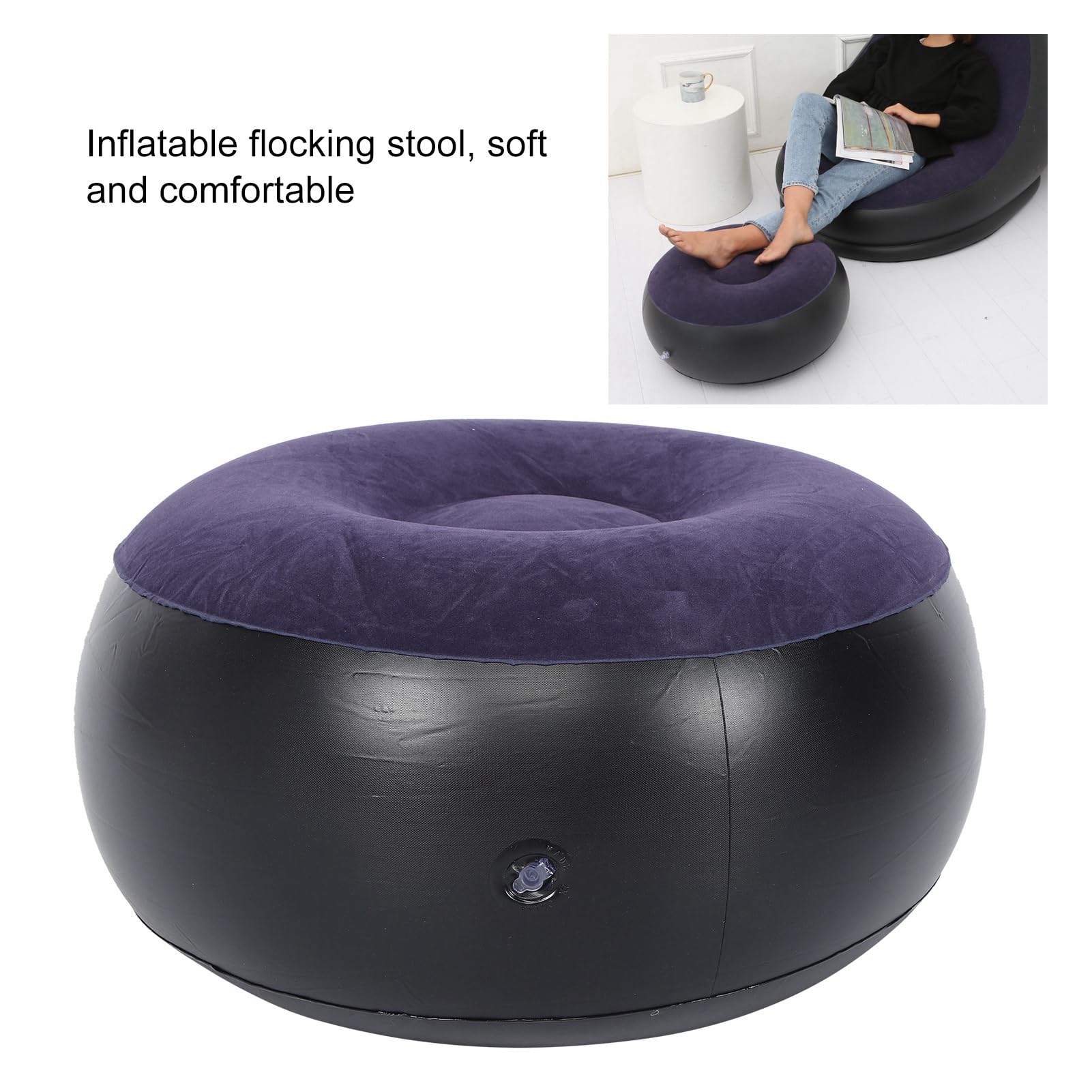 Akozon Inflatable Chair soft flocking surface provides comfortable lounging at home or outdoors