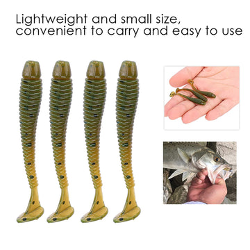 Akozon soft lure T-tail design close-up enhances lifelike underwater movement